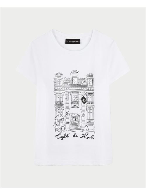 T-shirt bambina Karl Lagerfeld in cotone con stampa KARL LAGERFELD | Z3049410P